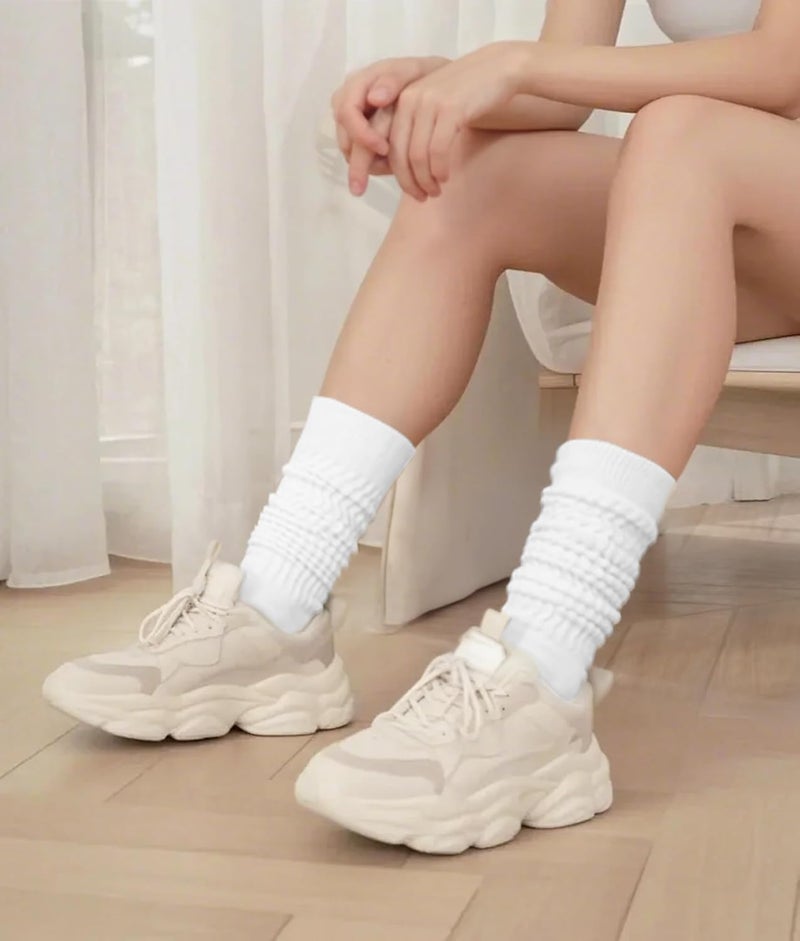 AugRing Store Womens Slouch Scrunch Socks Retro Knee High Soft Stack Chunky Cozy Boot Socks For Women Size 6-11 - Image 3